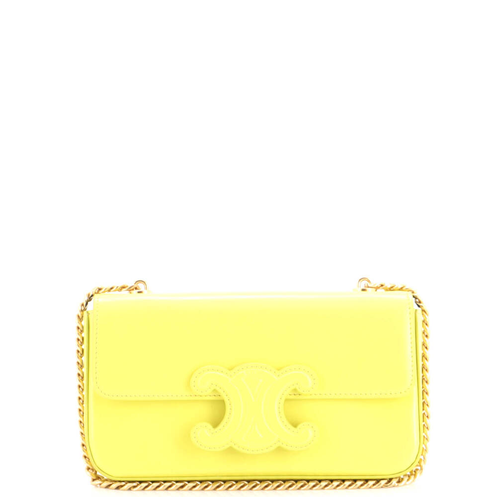 Celine Small Triomphe Chain Shoulder Bag Leather